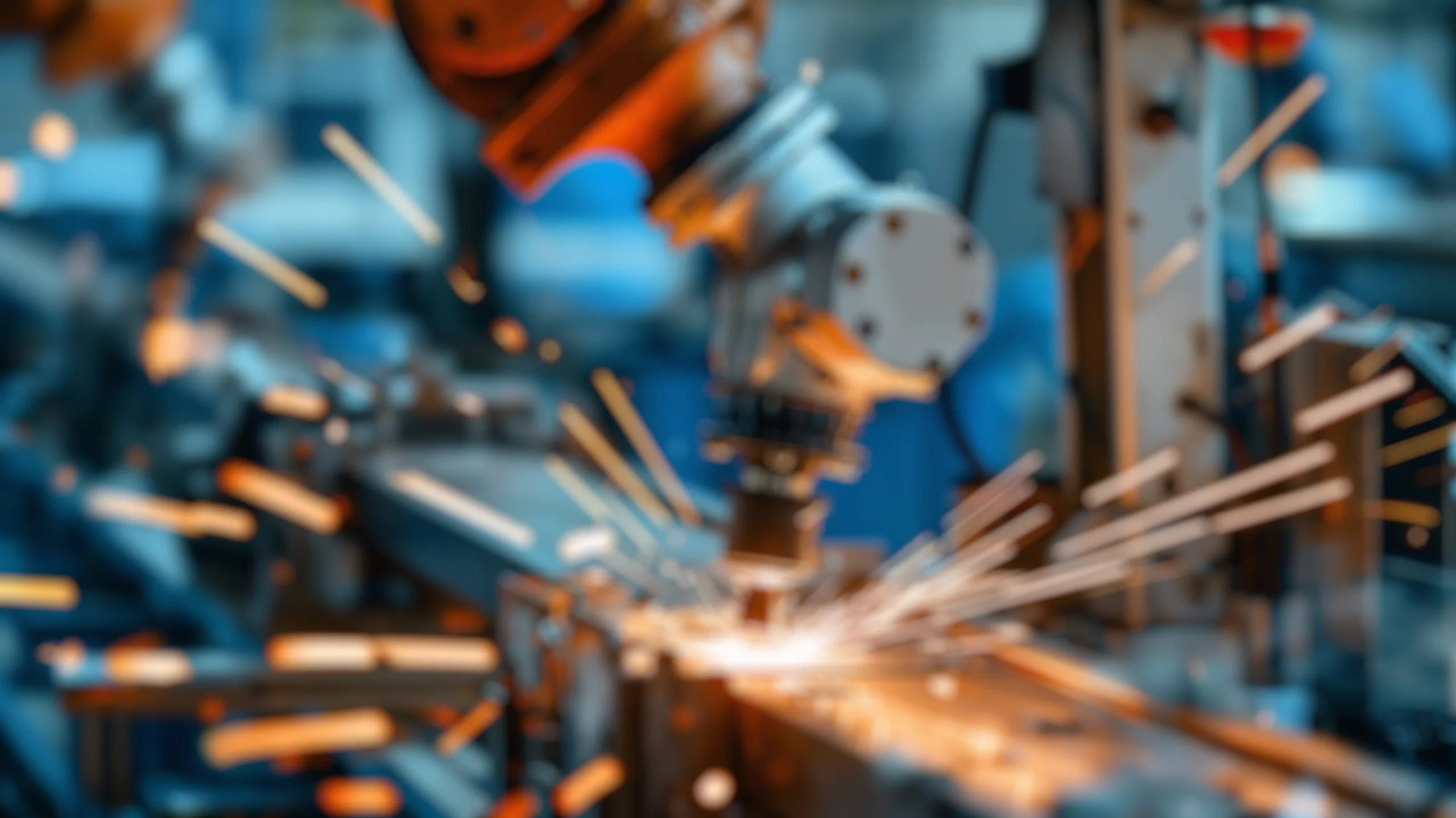 Roboterarm beim Schweißen in der Produktion